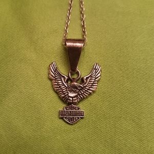 Harley Davidson eagle stamped pendant 925 silver